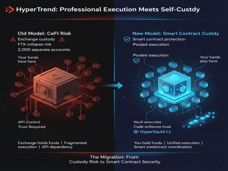 Hyperliquid L1 blockchain vault architecture visualization showing decentralized trading infrastructure