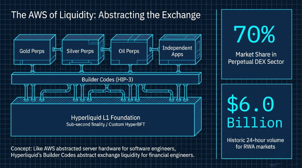 A structural diagram of hyperliquids layer 1 functionality and builder options